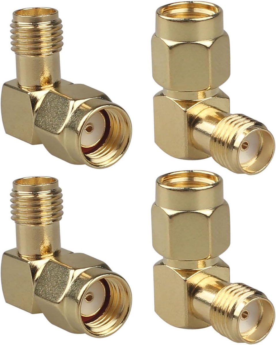 4PCS SMA Female to RP-SMA Male Right Angle Antenna Connector Compatible with 4G LTE Cellular Trail Camera Wi-Fi Router - ShopVlot
