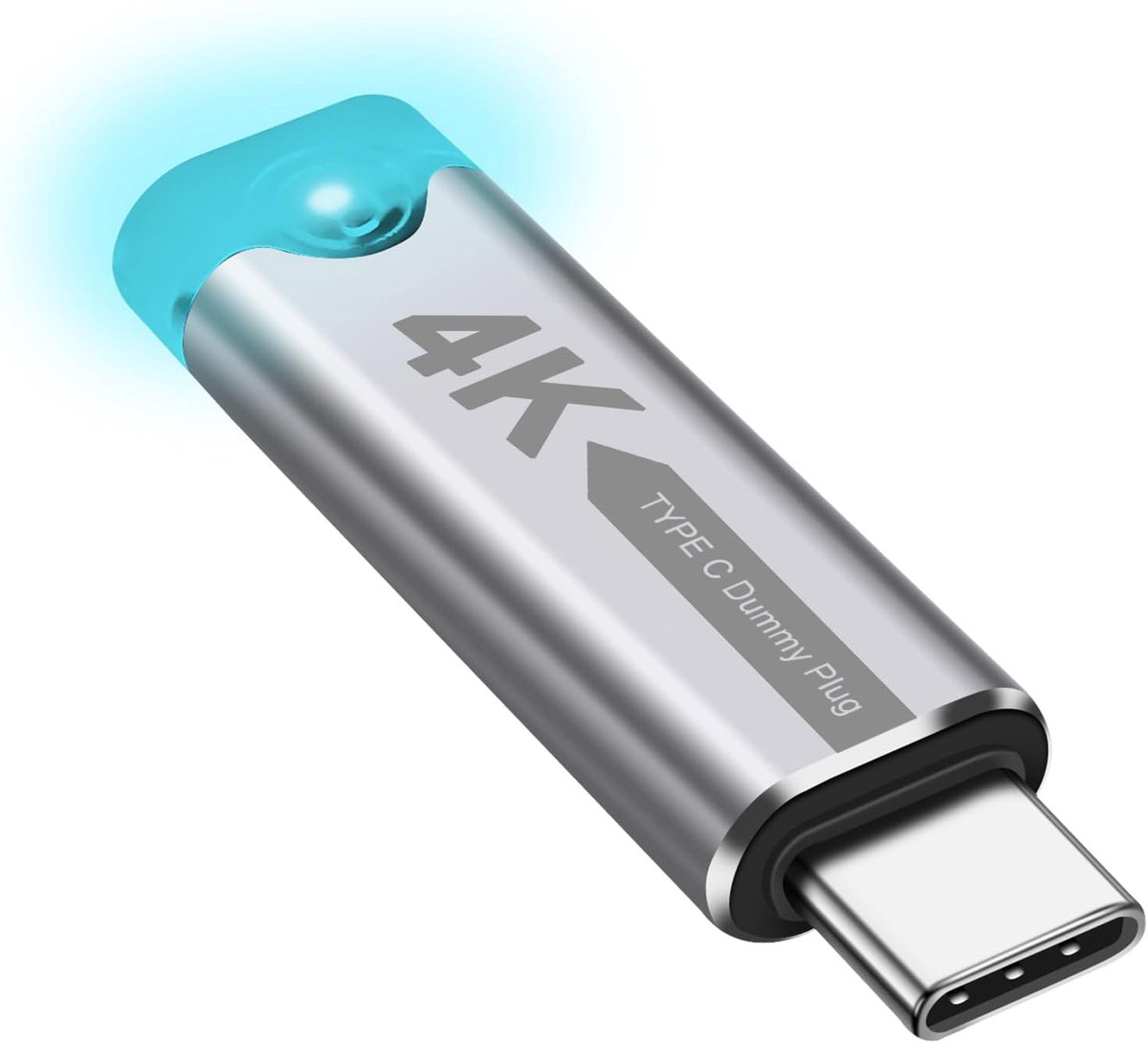 XMSJSIY USB Type C Dummys Plug Display Emulator 4K@60Hz USB-C HDR Virtual Monitor Headless Ghost Adapter with LED - ShopVlot