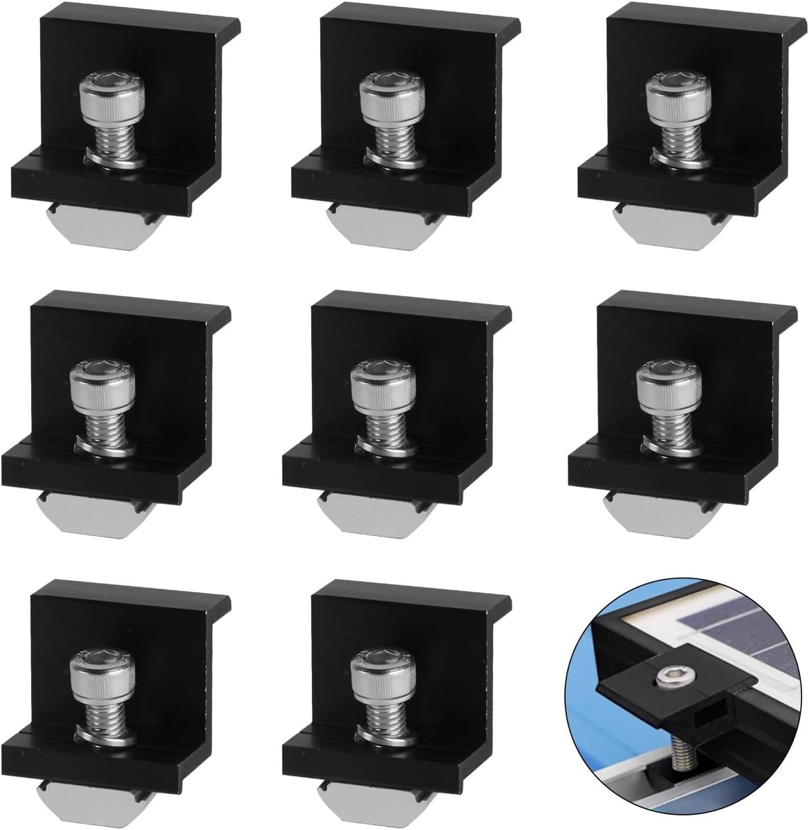 8pcs Solar Panel Holders, 30mm Solar Panel Holder, End Clamp Kit, PV Solar Panel Holders, Solar Panel Holders, Solar - ShopVlot