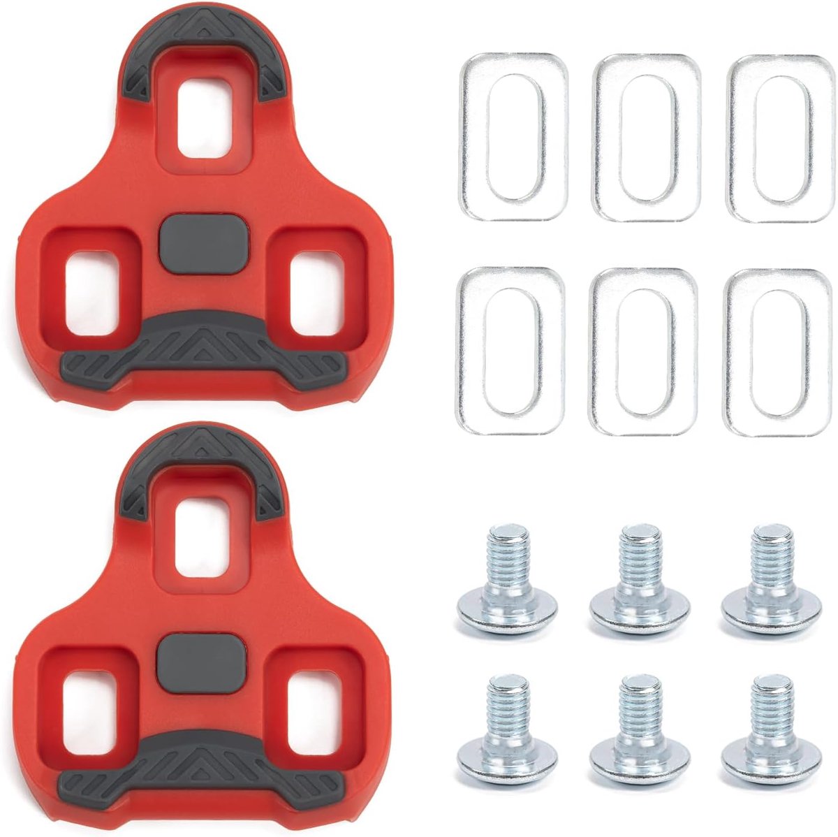 Zouwel Look Keo 3-Hole Bicycle Trolleys 4.5° Carbon Non-Slip Red - ShopVlot