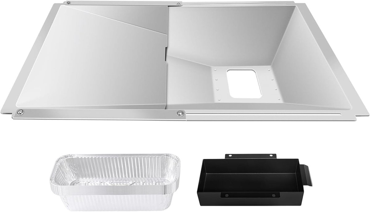 Denmay Universal grease tray with drip tray, 38-65 cm, adjustable drip pan for 2, 3, 4 burners, gas grill from - ShopVlot