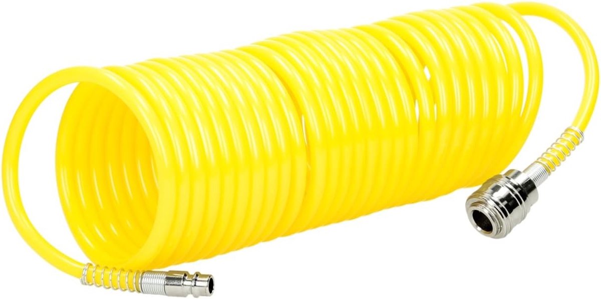 ECD Germany 7.5m Compressed Air Hose, Pressure Hose, Air Hose, Spiral Hose with Compressed Air, Flexible PE Air - ShopVlot