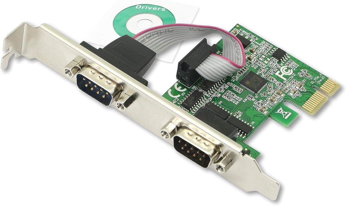 CERRXIAN 2 Port RS232 PCI Express Serial Card - DB9 Dual Channel 16C1050 UART - Serial Port PCIe Card - ShopVlot