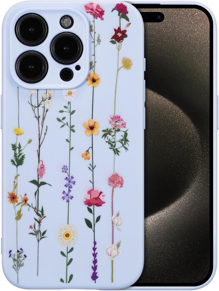 ZTOFERA Bloemen hoesje compatibel met iPhone 14 Pro Max 6,7 inch, schattig klimmen bloemenpatroon zachte telefoonhoes - ShopVlot