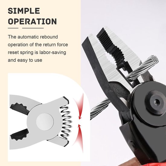 5-in-1 Multi-Purpose Pliers, with 5 Interchangeable Tool Heads Including Wire Cutter, Stripping Pliers, Wire Crimping - ShopVlot — afbeelding 3