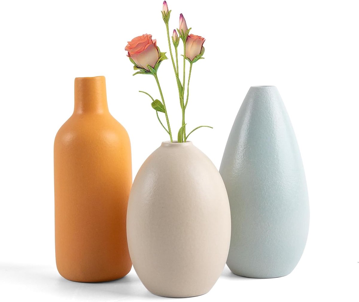 Handmade Decorative Ceramic Vase for Dried Flowers and Pampas, Elegant Home Decoration in Contemporary Style, Small - ShopVlot