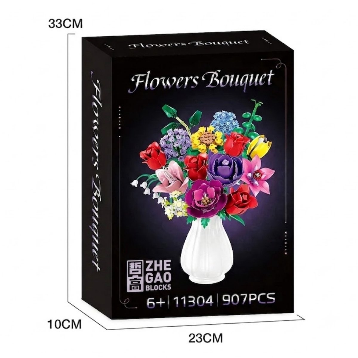 Zhe Gao 11304 Kleurrijke bloemen bouwset | Botanical Flowers Collection modelbouw | Classic Creator STEM speelgoed bouwpakket voor volwassenen en kinderen | Educatief decoratie Kunstbloemen boeket niet geschikt voor Lego | bouwdoos met 907 bouwstenen — afbeelding 9