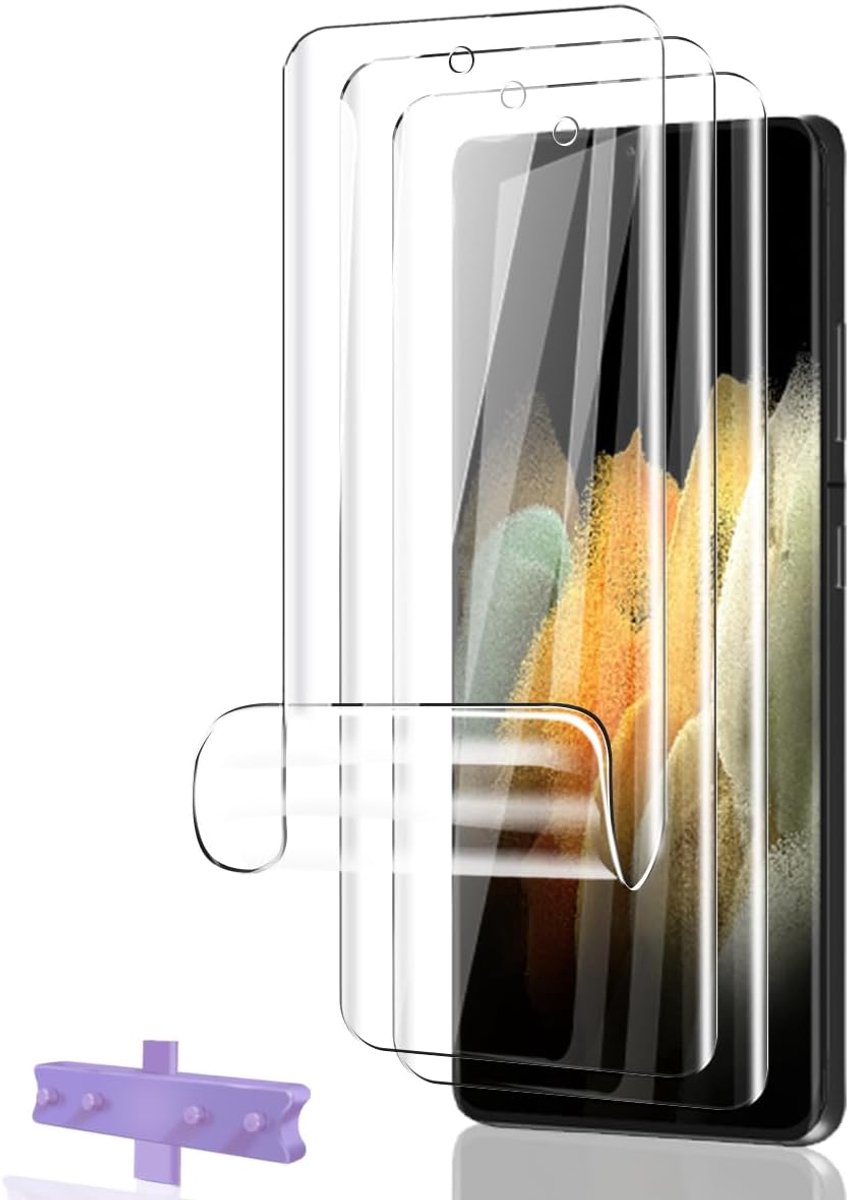 Galaxy S21 Ultra Screen Protector, Pack of 3 TPU Films, Easy Installation, Bubble-Free, Scratch-Resistant - ShopVlot