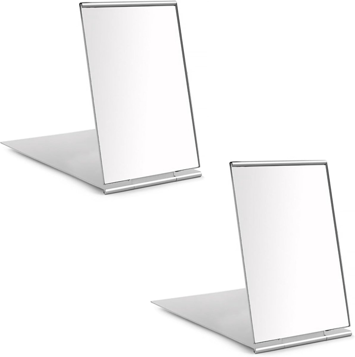 Draagbare Vouwspiegel Set van 2, Compacte Mini Spiegels voor Reizen, Kamperen en Thuisgebruik, 3.35 x 1.96 Inch