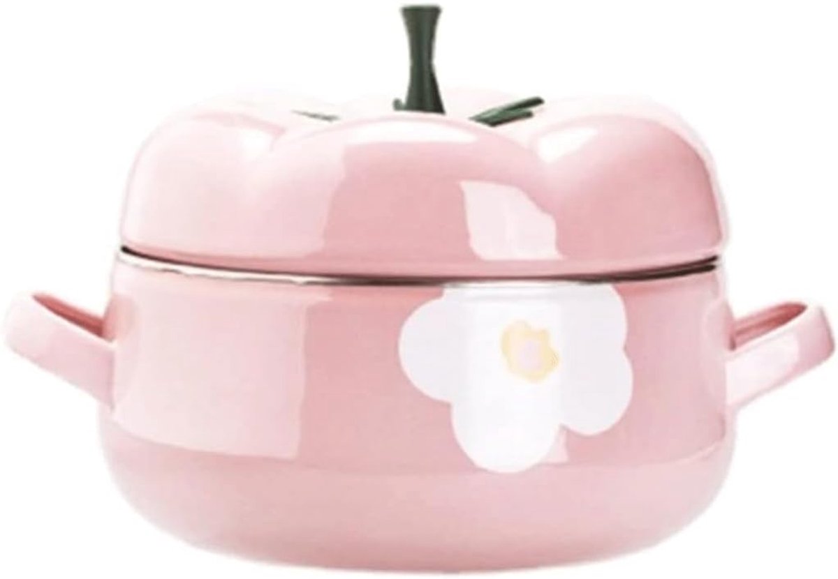 Stew Pot Flower Tomato Soup Pot Household Enamel Pot with Lid Small Pot Induction Cooker Cooking Pot Soup Pot - ShopVlot