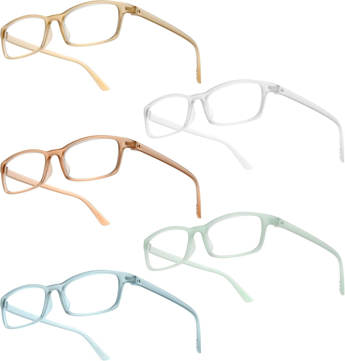 Reading glasses Nick in multipack - transparent-matte reading glasses made of lightweight plastic (+2.00 dpt), Nick - ShopVlot