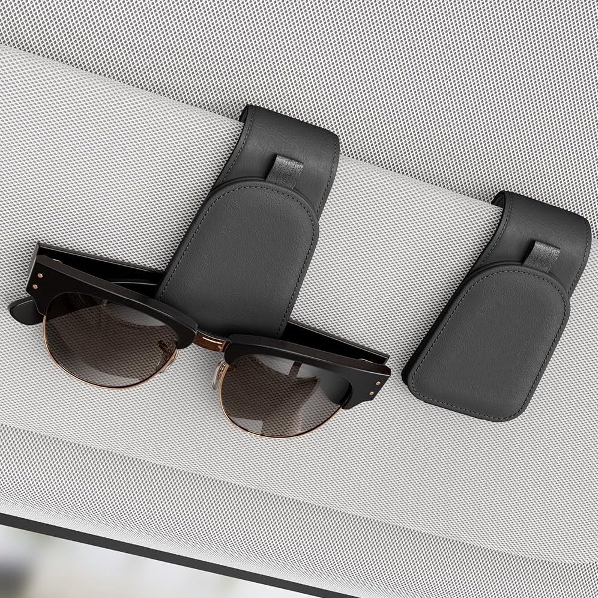 Sotfamily Sunglasses Holder Car Suede Cloth Magnetic Sunglasses Clip for Car Visor Glasses Holder Clip for Car, 2 - ShopVlot