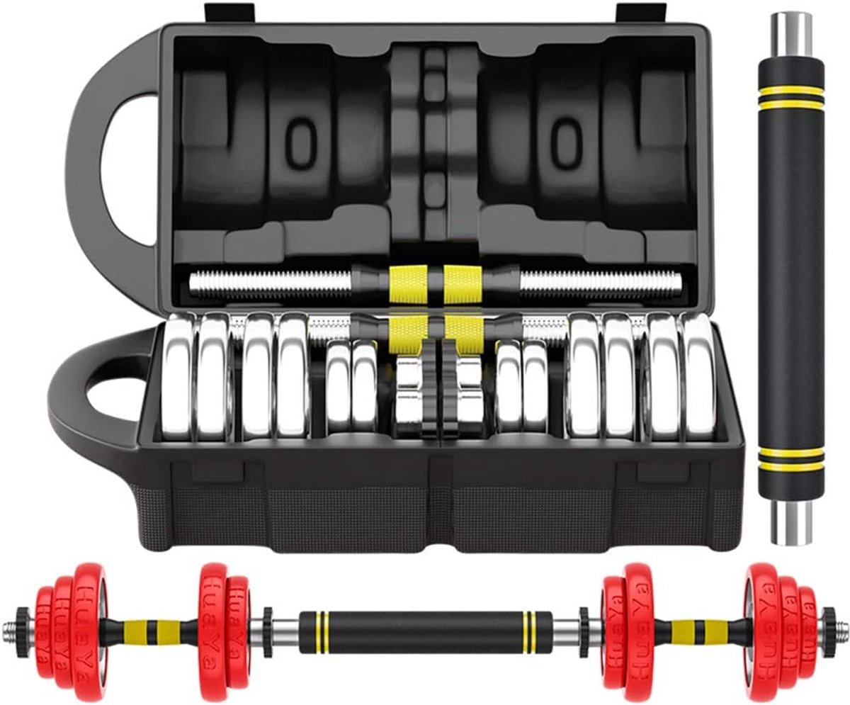 AWANG Adjustable Dumbbells Weight Set, Dumbbells Dumbbell Set with Connecting Bar, Adjustable Lifting Training Set for - ShopVlot