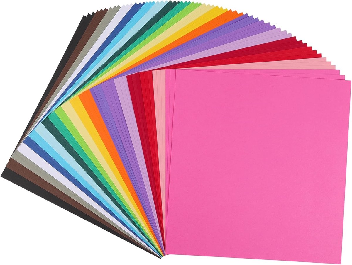 Kleurige Kartonvellen 30.5cm x 30.5cm - 60 Stuks in 20 Kleuren, 180gsm voor Schoolprojecten en Creatieve Knutselactiviteiten