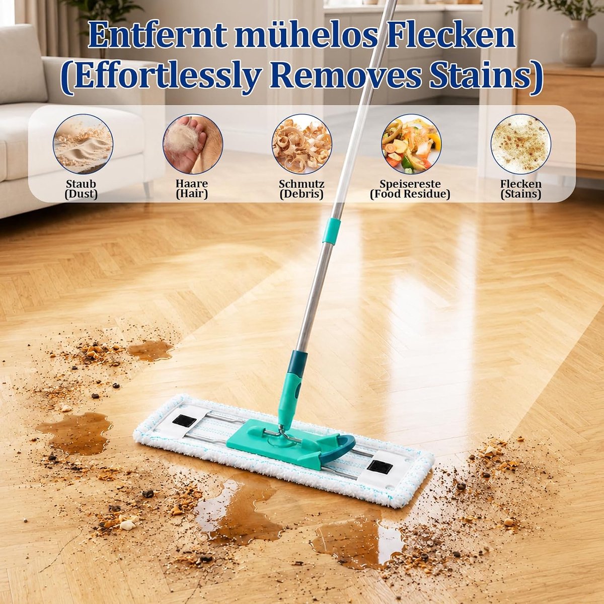 8 stuks vervangende dweilhoezen voor Leifheit Profi XL Micro Duo, efficiënt absorberende microvezel - ShopVlot
