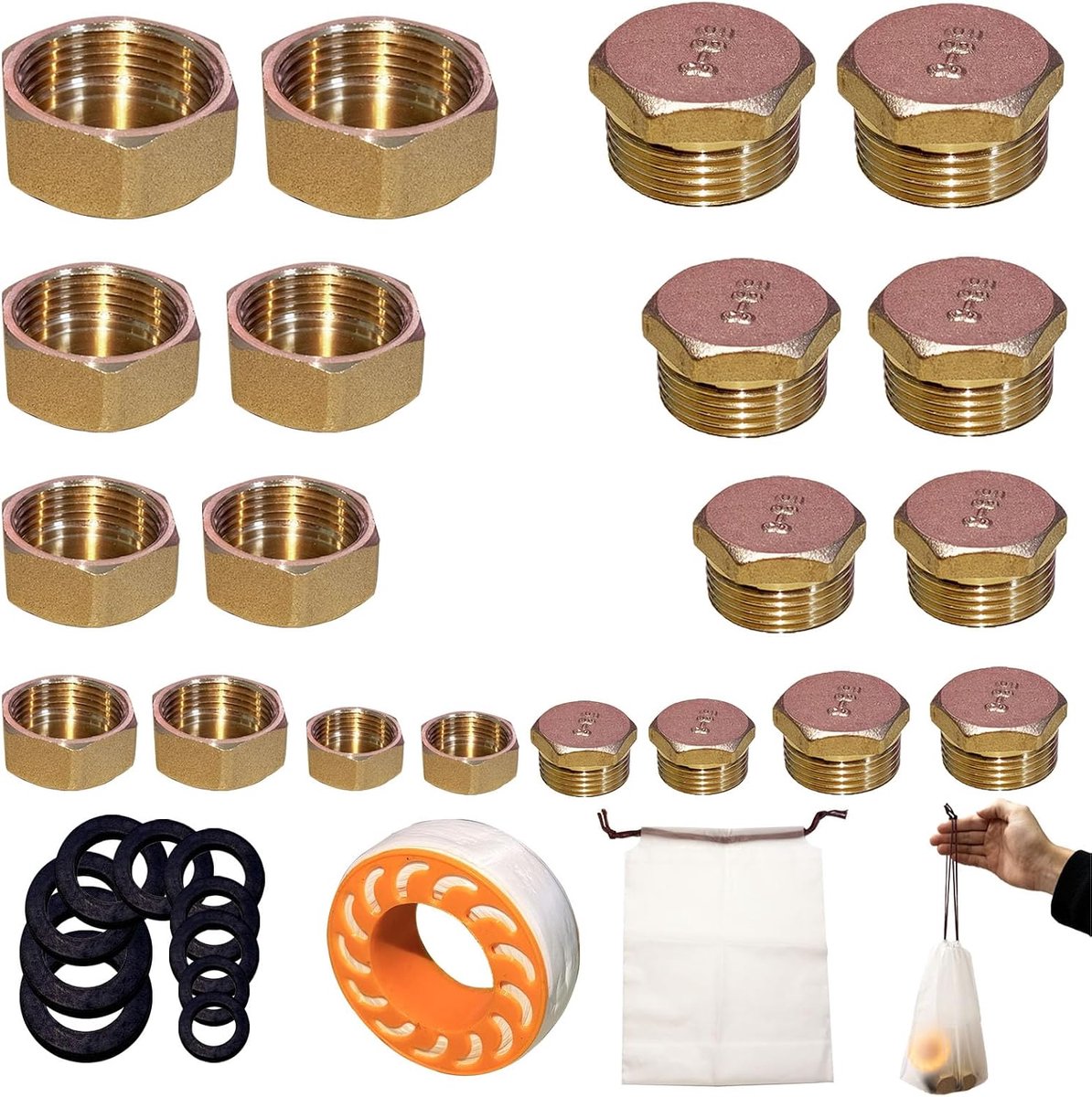 Blindstop water pipe internal and external thread (20, gold) - ShopVlot