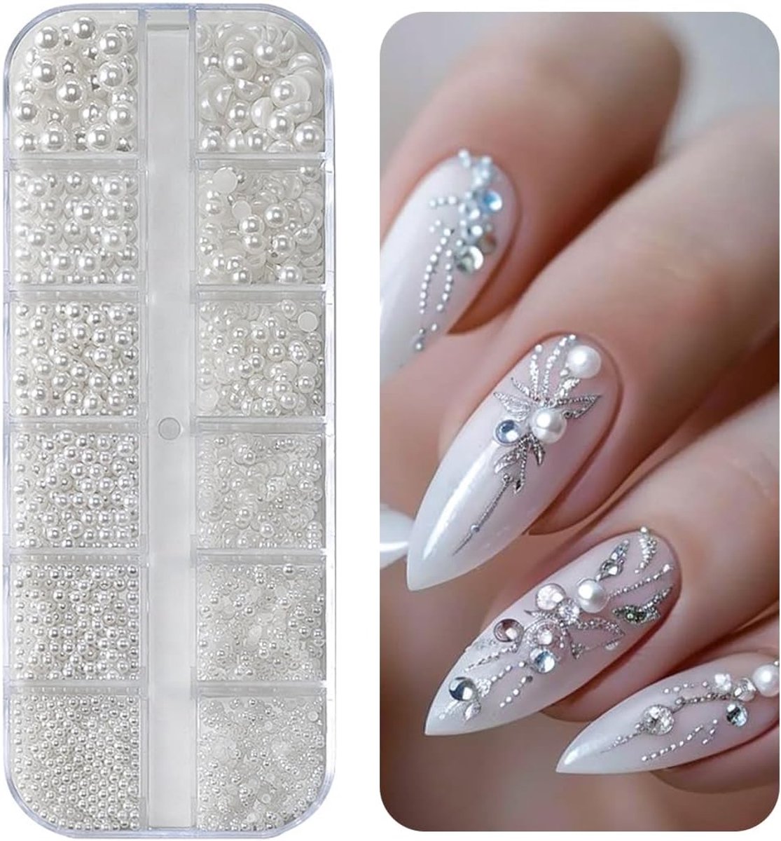 1 Box Flat Nail Charms Rhinestone Nails Small Beads Accessories Nail Decoration for DIY Jewelry Decoration Nail Art - ShopVlot