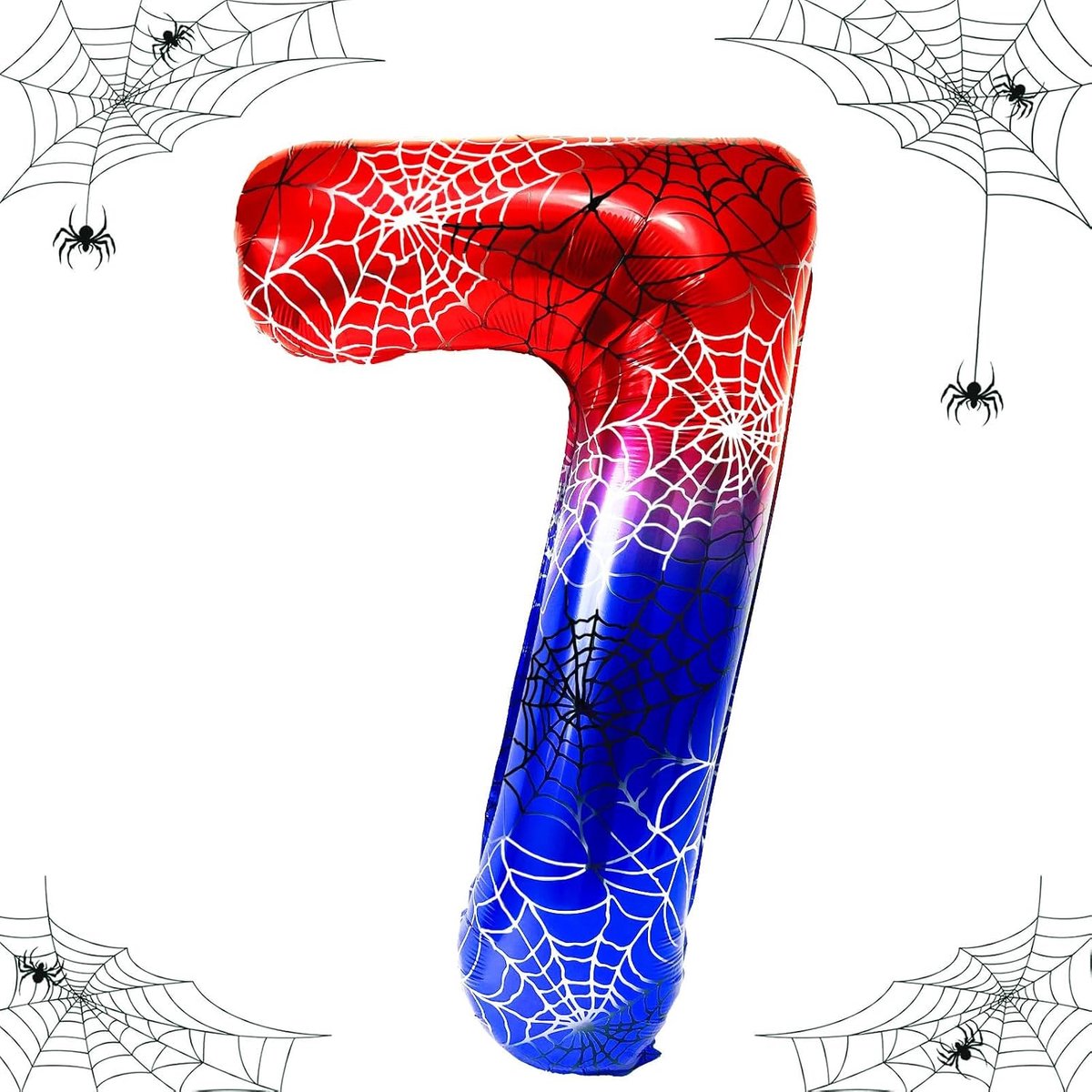 Birthday Spider Balloon Number 101 cm Number Balloon Spider Web Balloons Aluminium Number Boys Birthday Party - ShopVlot