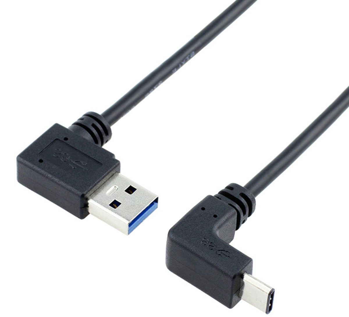 USB-C data kabel 90 graden links - 100 cm - Type C connector - Geschikt voor tablet en telefoon - ShopVlot