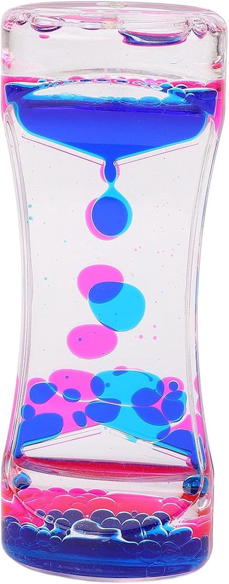 Kleurige Liquid Bubbler voor Sensorisch Spel, Acryl Zandloper voor Kantoor Decoratie, Kalmerend Fidget Speelgoed voor Volwassenen en Kinderen (Blauw)