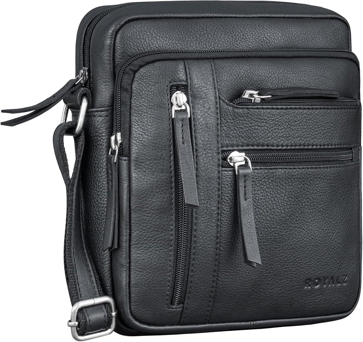 ROYALZ Cincinnati Men's Shoulder Bag, Small Leather in Modern Vintage Look, Small Leather Bag as Everyday Bag - ShopVlot