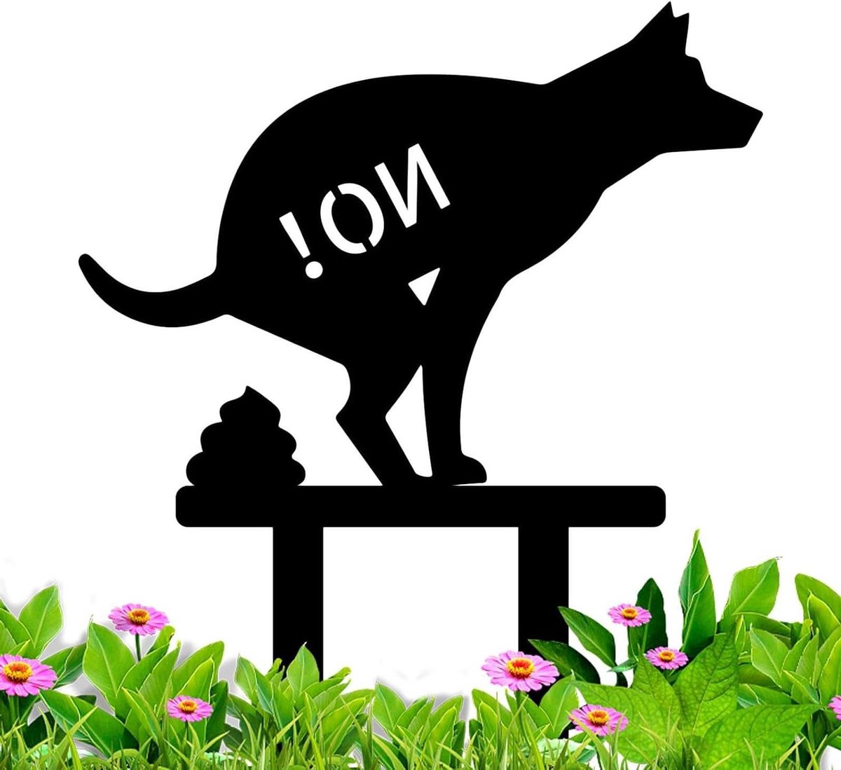 Hondenbord Verboden - Waarschuwingsbord Hond - Hondenpoep Voorkomen - Roestwerend Metaal - 39x32 cm - Zwart