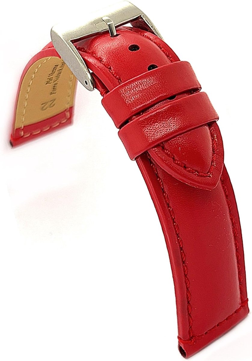 Smooth cowhide watch straps, Ref. 363, Red, 18, Red, band ring - ShopVlot