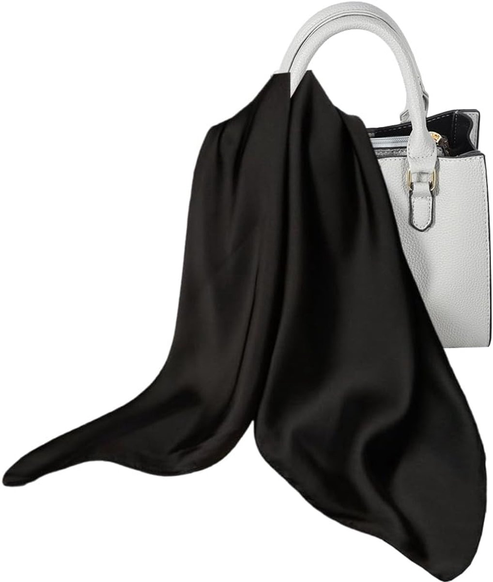 Sjaal effen zijden sjaal, hoofddoek, halsdoek, zijden sjaals, hoofdband, zijden doek, bandana, zakdoek - ShopVlot