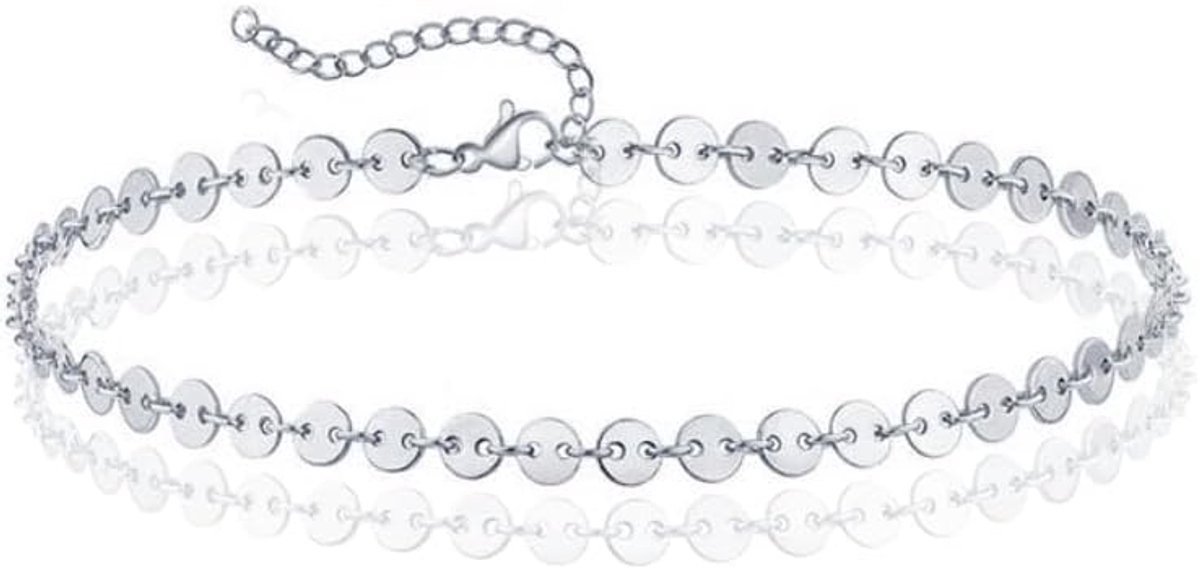 Pailetten Enkelband Solo - Zilver - ShopVlot