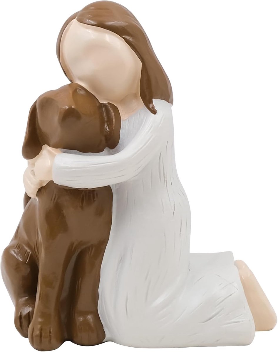 Dogs Friendship Memorials Gifts for Dog Lovers, Hand Painted Resin Figurine for Pet Commemoration & Home Decor - ShopVlot