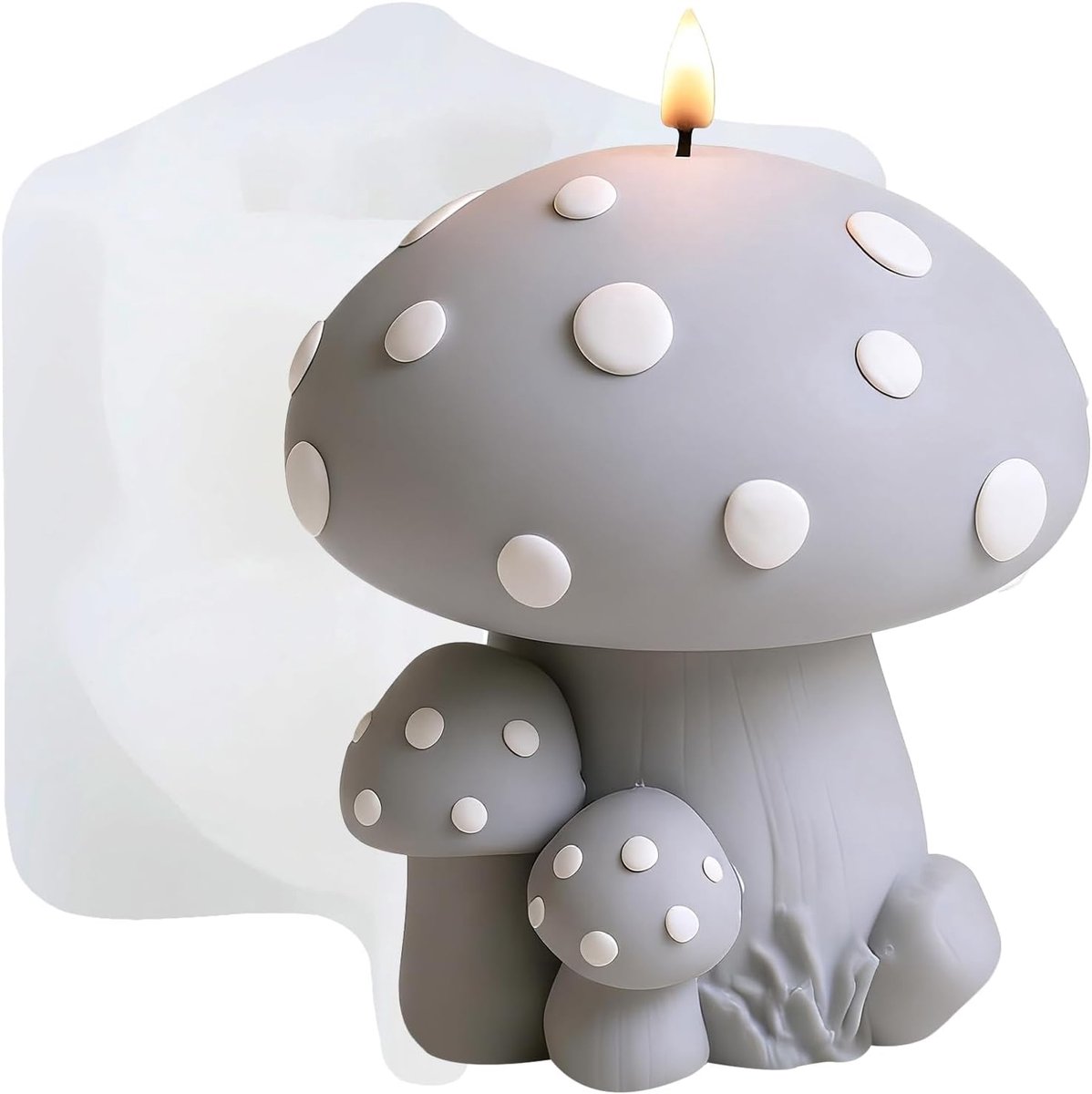 XIAOSHUI Mushroom Candle Mold Mushroom Resin Casting Silicone Molds for Candles Making Aromatherapy Candles Gypsum - ShopVlot