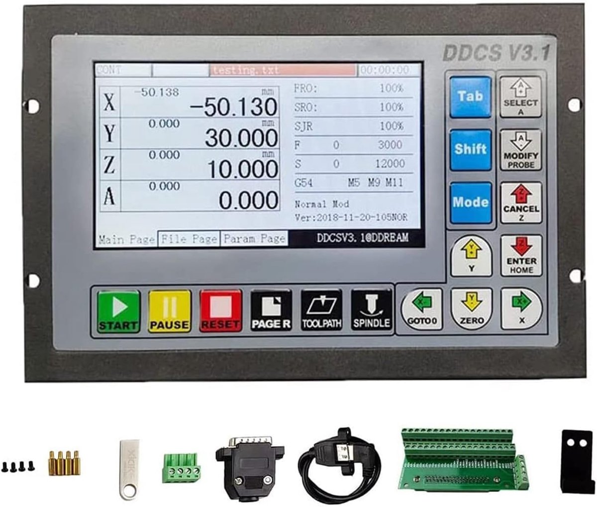 RATTMMOTOR Upgrade 4 Axis CNC Control System DDCS V3.1, PLC CNC Offline Motion Controller System Screen G-Code TFT - ShopVlot