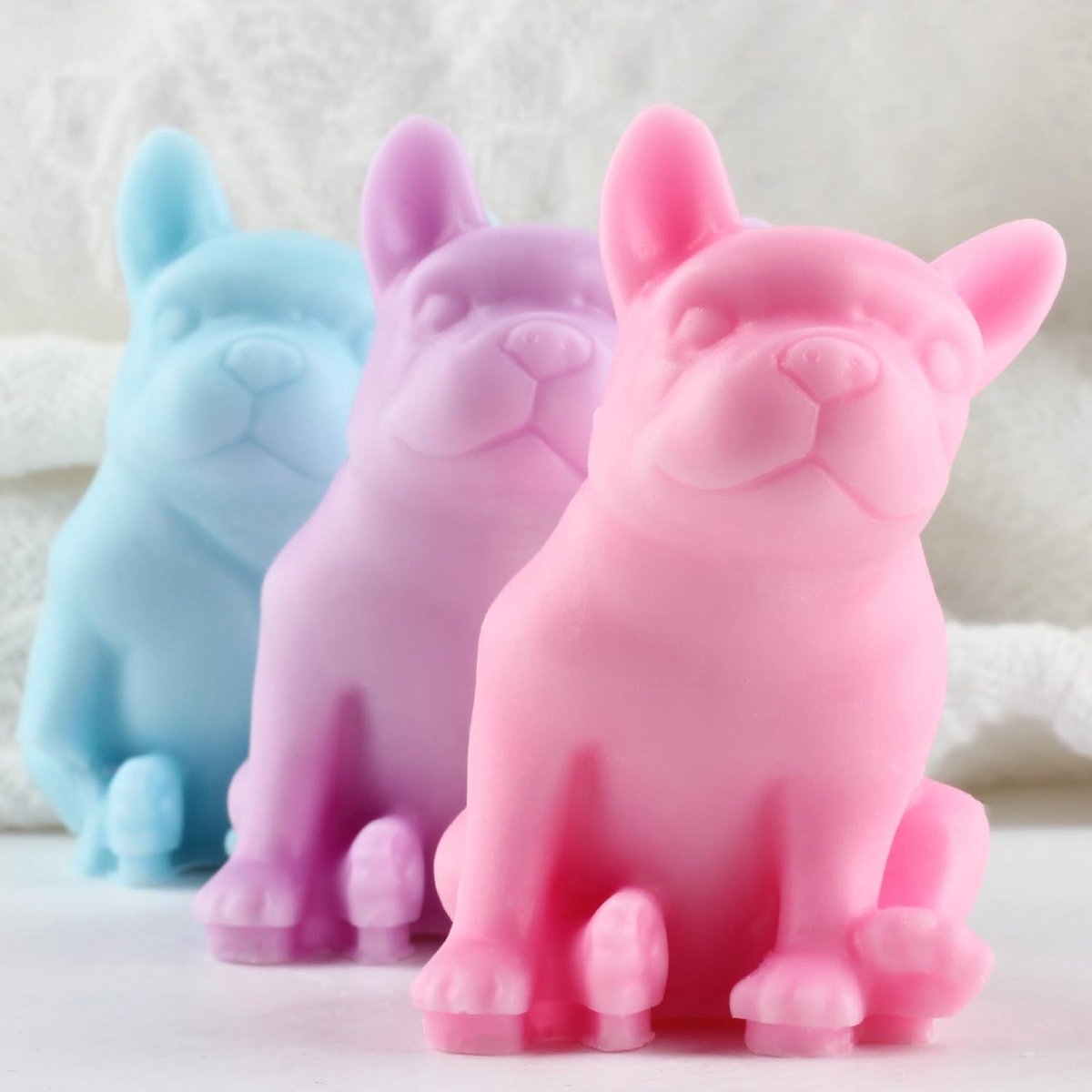 XIAOSHUI French Bulldog Candle Shape Dog Candle Shapes Dog Resin Plaster Molds for Animal Candles Making Silicone - ShopVlot