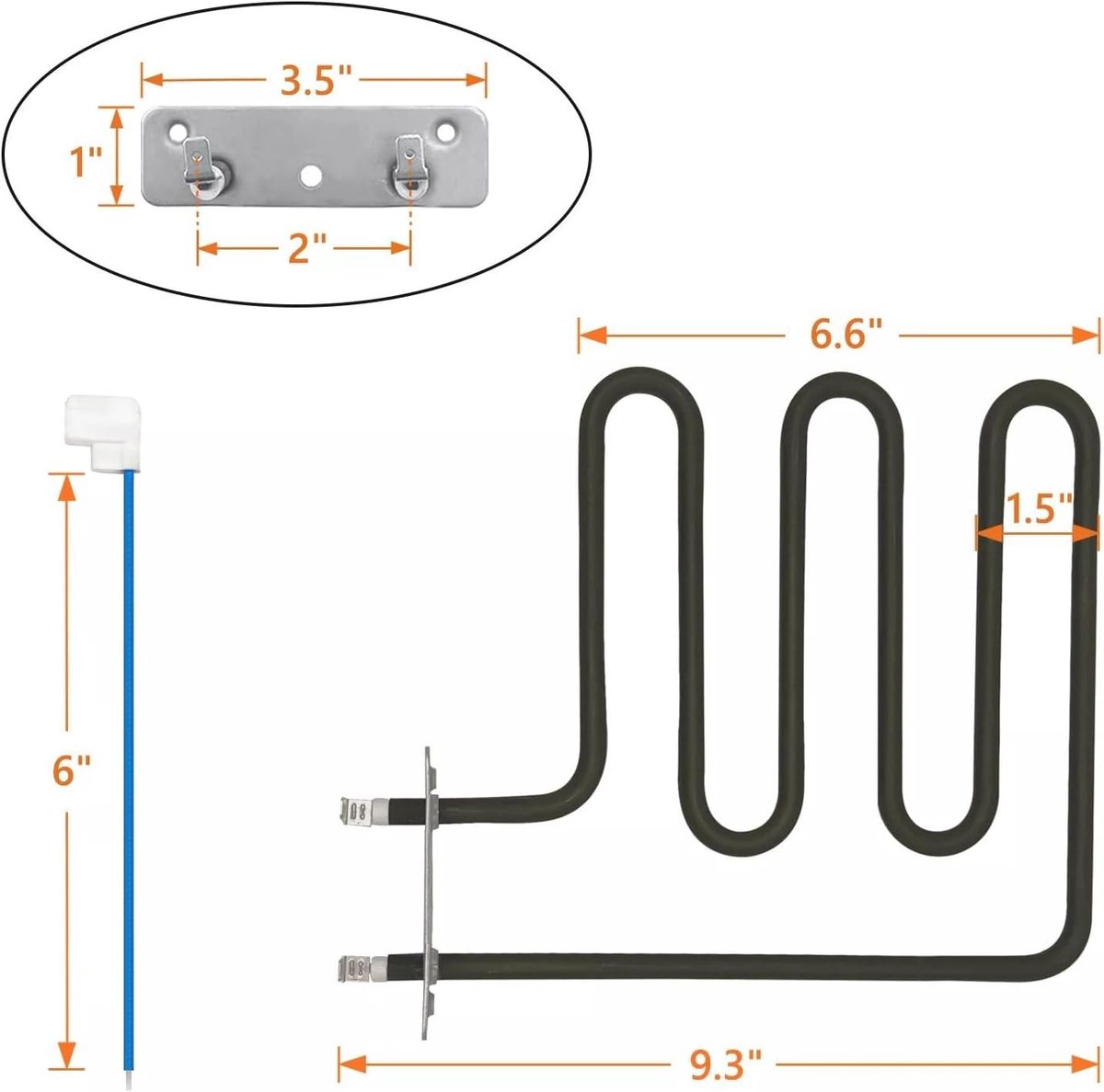 Verwarmingselement 800 Watt verwarmingsbuiselement Elektrische vervanging voor SH19079518 Rookoven Accessoires voor - ShopVlot