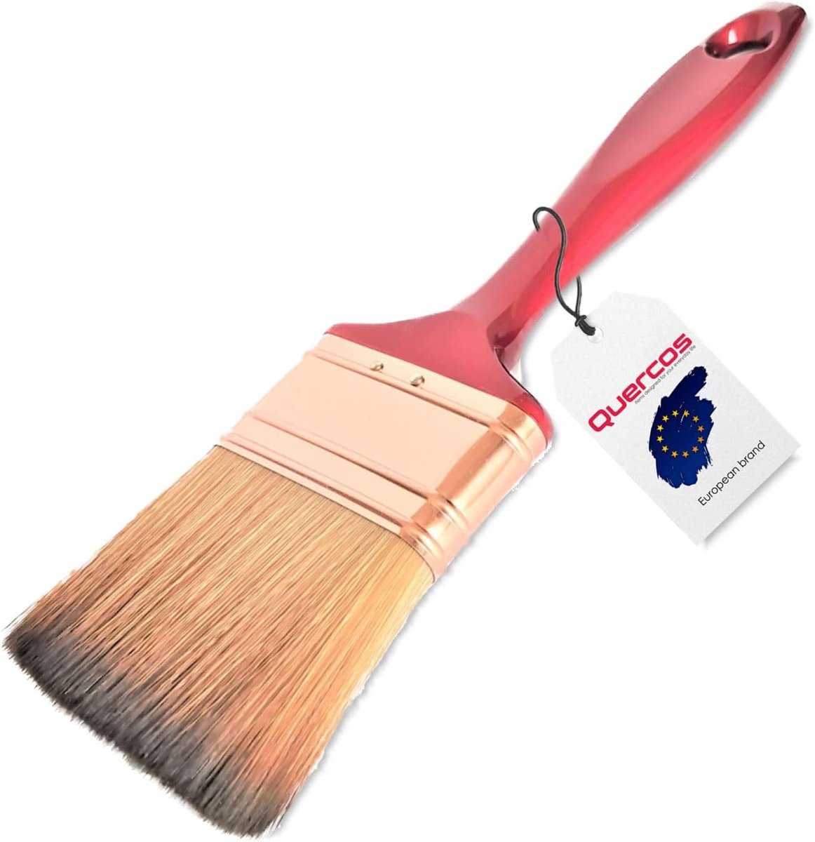 Brush, Triple Palette, Premium EVO Special Fiber, Soft and Shape-Resistant, Flat Brush, Red Handle, 60 mm, No. 27 - ShopVlot