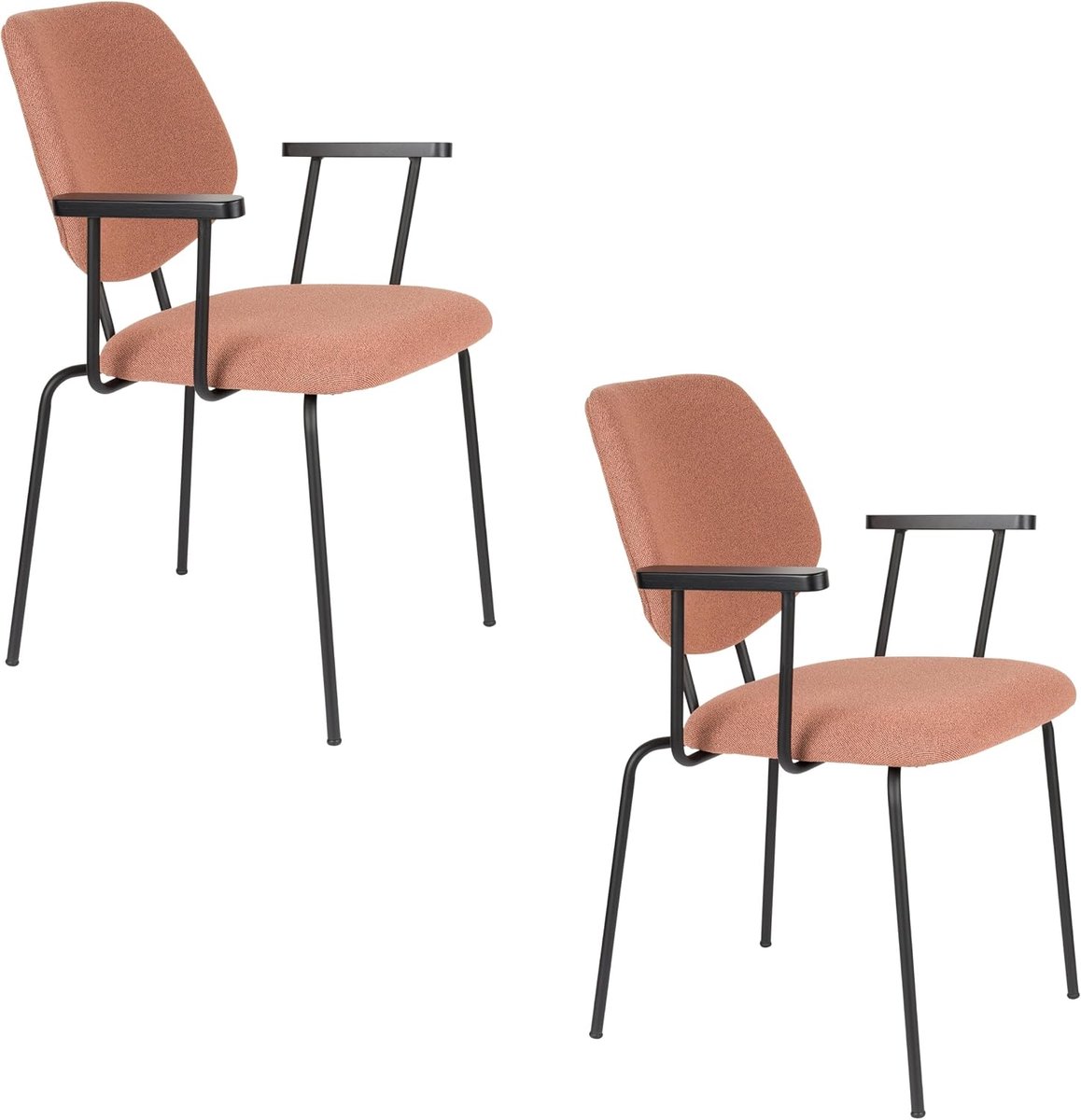 Zelo Dining Chairs Armrest Pink - Set of 2 - ShopVlot