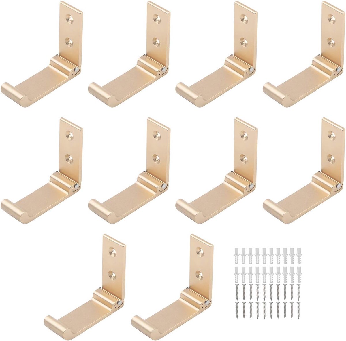 Aluminum Foldable Wall Hook Headphone Holder Coat Hook Creative Clothes Hook For Kitchen Bathroom Bedroom, Pack of 10 - ShopVlot