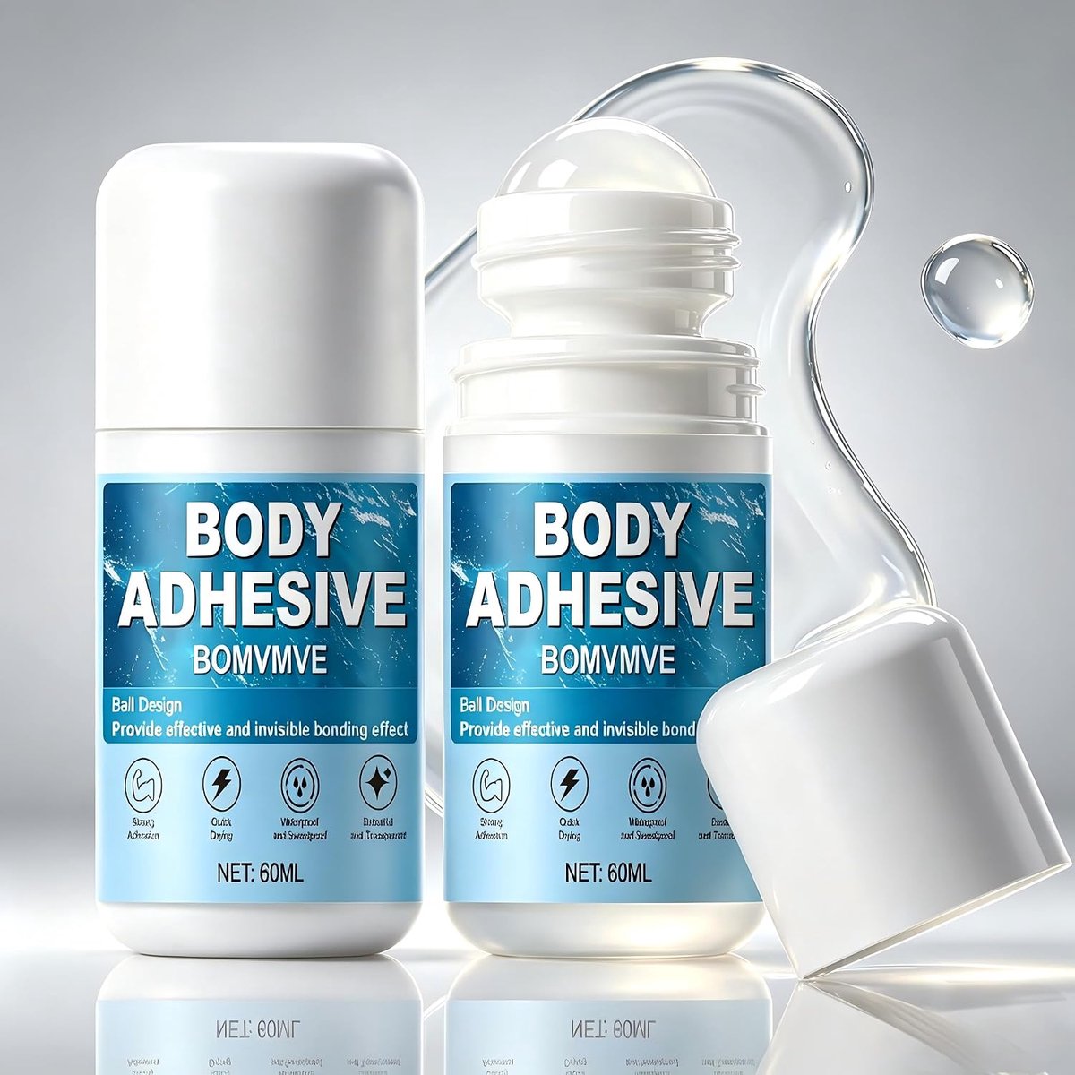 2 x 2 fl oz Skin Glue, Waterproof, Invisible - for dresses, compression stockings, tights and garters, removable with - ShopVlot