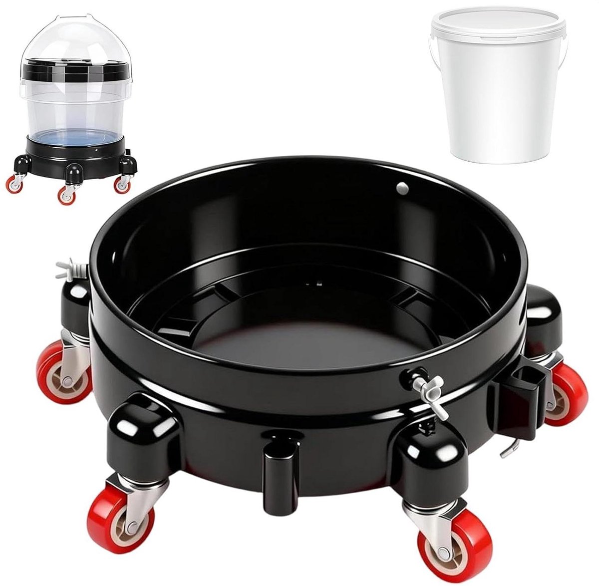 Emmerkar - Emmertrolley Rolkar - Emmer Transport - 360 Graden Draaibaar - 28 cm - Zwart