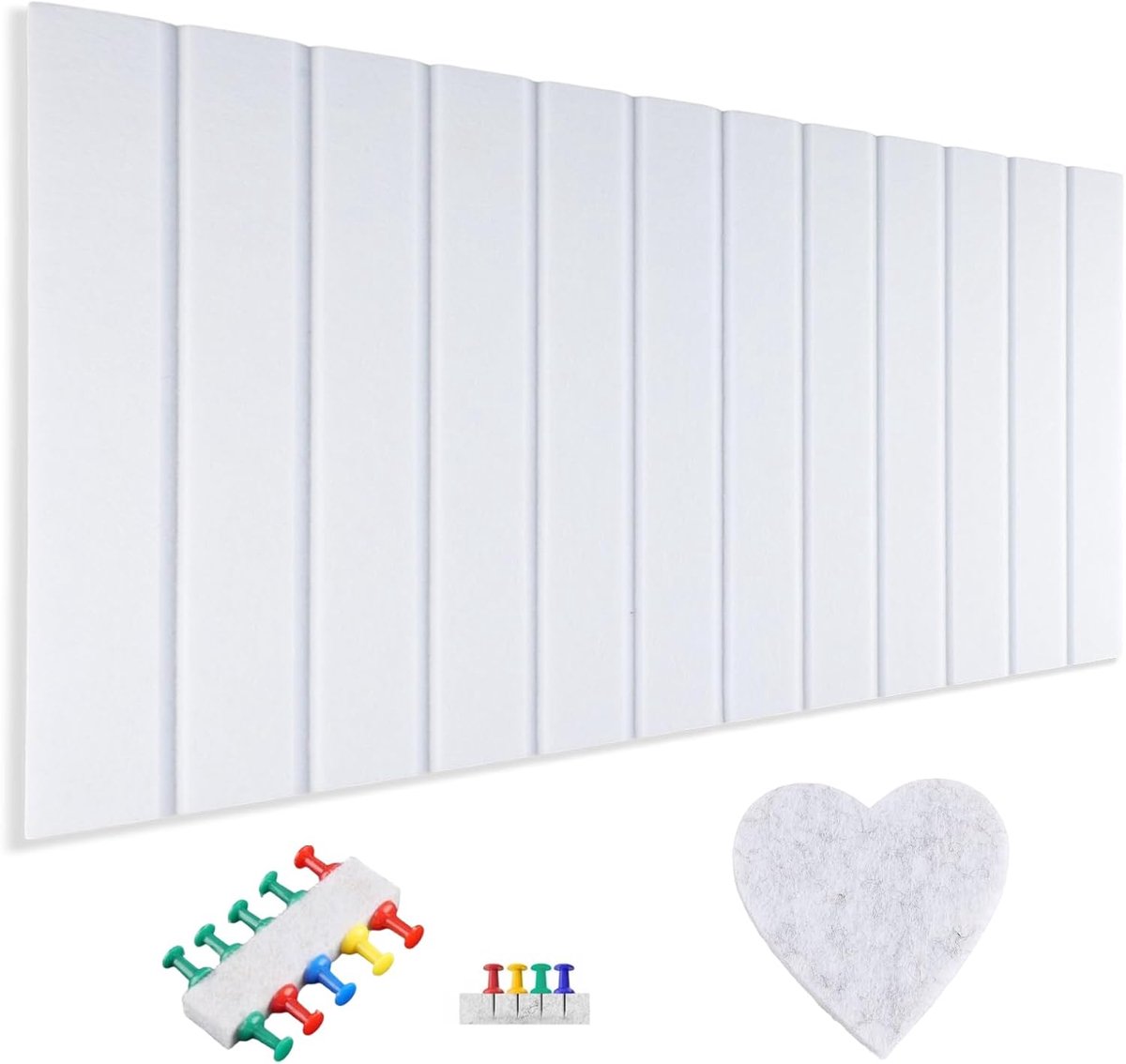 Vilten prikbord 80 x 120 cm kurkpanelen voor muren prikbord met 40 drukknoppen en veilige verwijderbare zelfklevende - ShopVlot