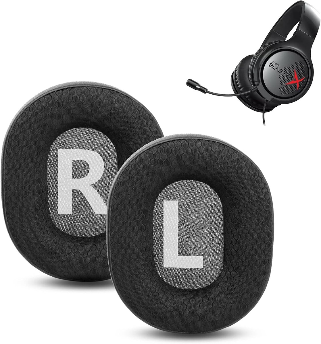 BlasterX H7 Ear Pads Replacement Compatible with Creative Sound BlasterX H7 H5 Headsets Ear Pads (Breathable - ShopVlot