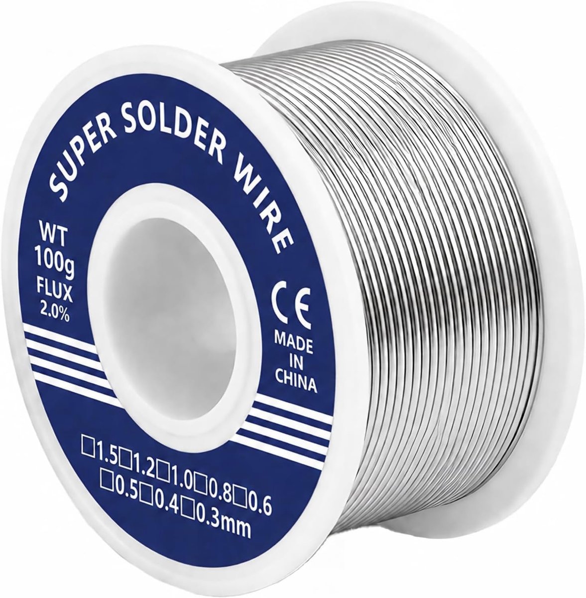 Soldeerdraad, 1 mm, 100 g, soldeertin met colofonkern en stroom, soldeertinspoel, elektronisch soldeertin voor - ShopVlot
