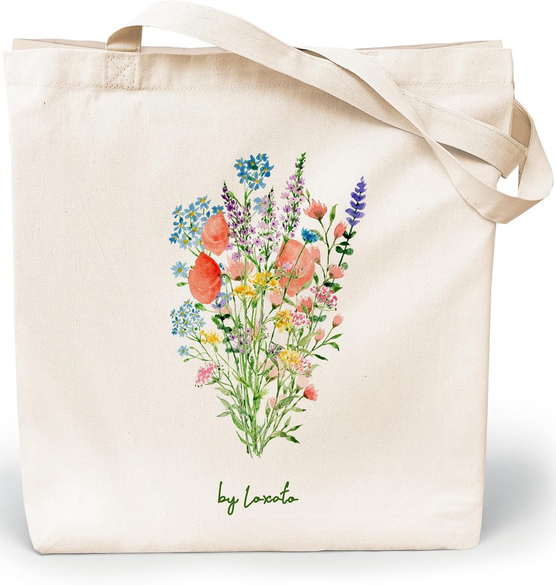 Shopper Women - Tote Bag Canvas - Shop Art Cotton Bag 35 x 42 cm, Extra Wide 8 cm - ShopVlot