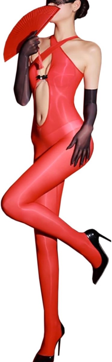 RUIBAVYA Women's Bodystocking Body Stocking, Translucent Tights Bodysuit, Sexy - ShopVlot