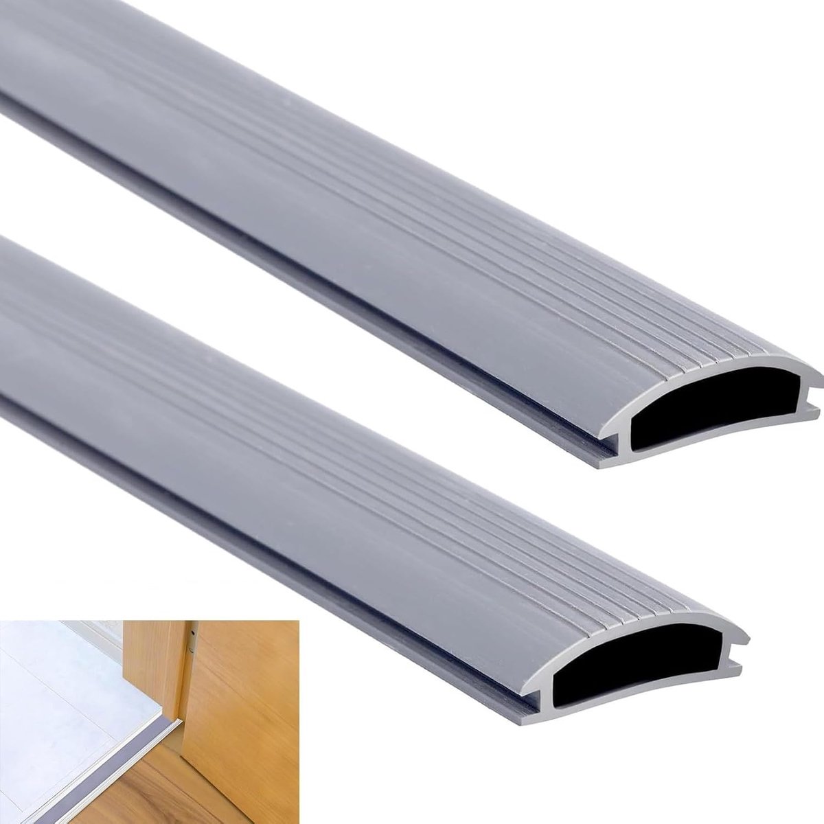Deurafdichting voor ingangsdeur, 2 stuks, flexibel, pvc, geluids- en warmte-isolatie, gemakkelijk te snijden - ShopVlot