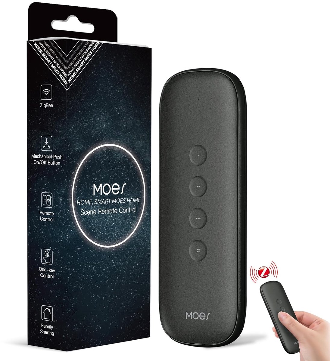 MOES Zigbee Smart Switch, Wireless Switch with 12 Scenes, Without Installation (MOES ZigBee Hub Required), Intelligent - ShopVlot