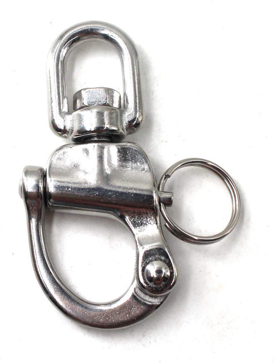 Flomore 128mm Swivel Snap Shackle Marine Grade 316 Stainless Steel Swivel Ring Hunting Sailboat Hardware (Pack of 1) - ShopVlot