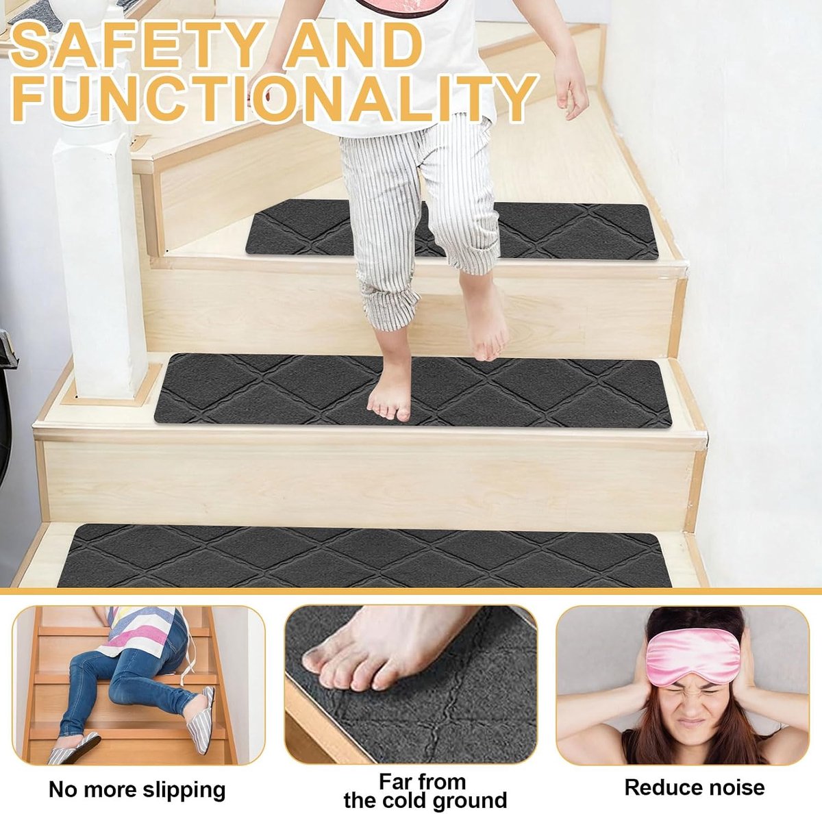Trapmatten 15 stuks - Zelfklevend donkergrijs - Antislip en herbruikbaar - Bescherming voor huisdieren en kinderen - ShopVlot