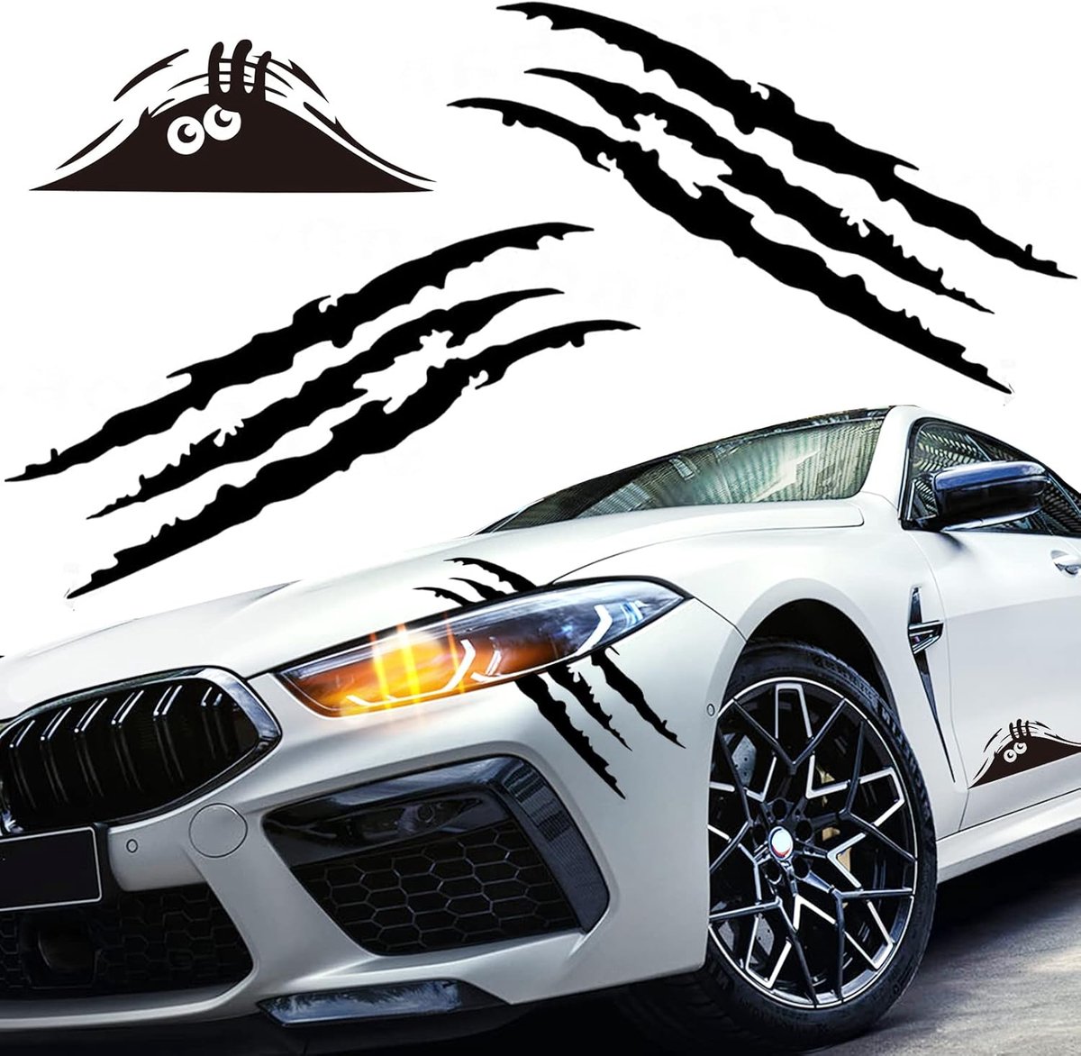 Auto sticker met monster klauwen - 3 stuks - waterdicht - mystieke uitstraling voor Halloween - ShopVlot