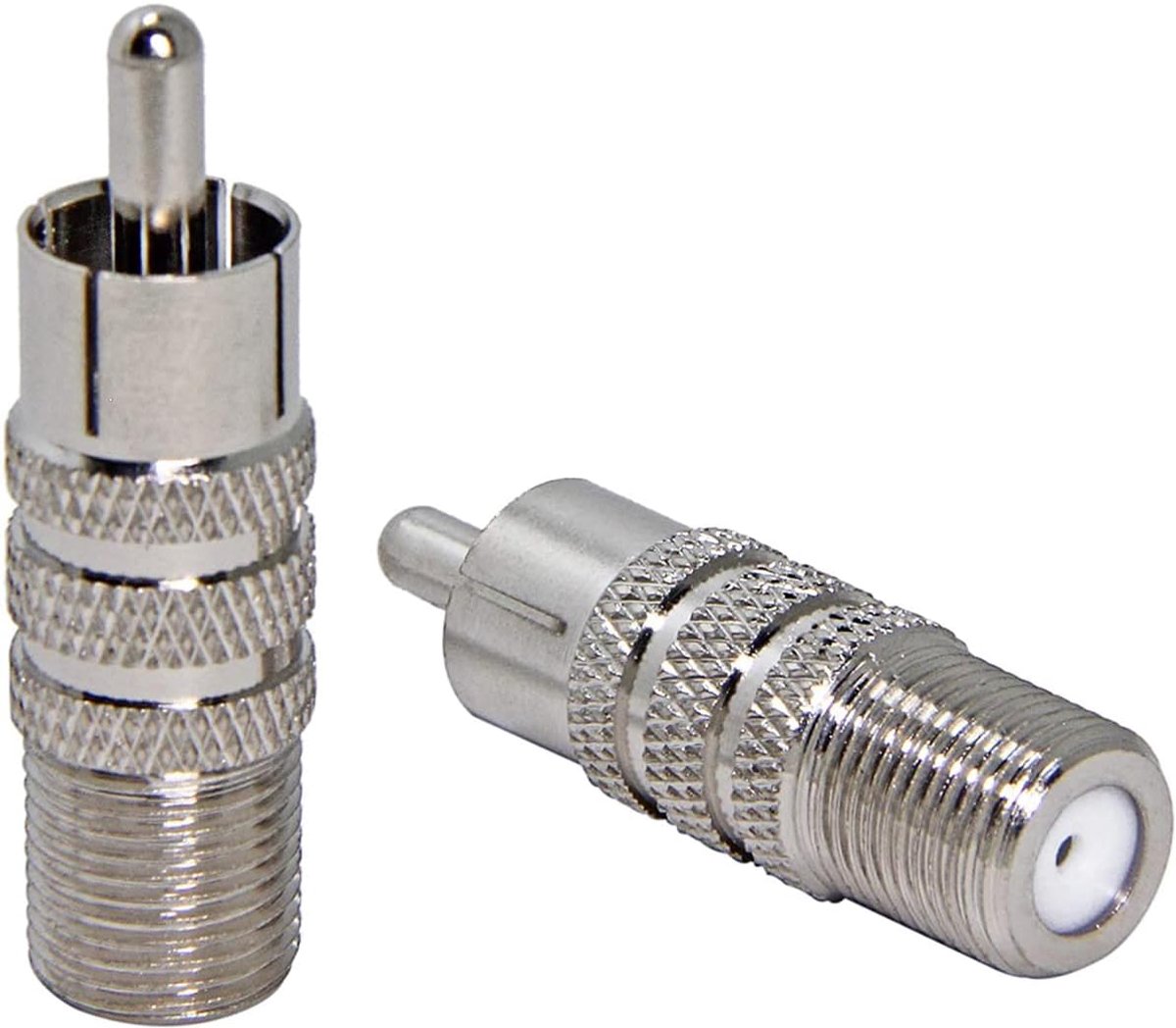 F-type Female naar RCA Male Adapter - 2 stuks - Audio Video Connector - Eenvoudig aansluiten - ShopVlot
